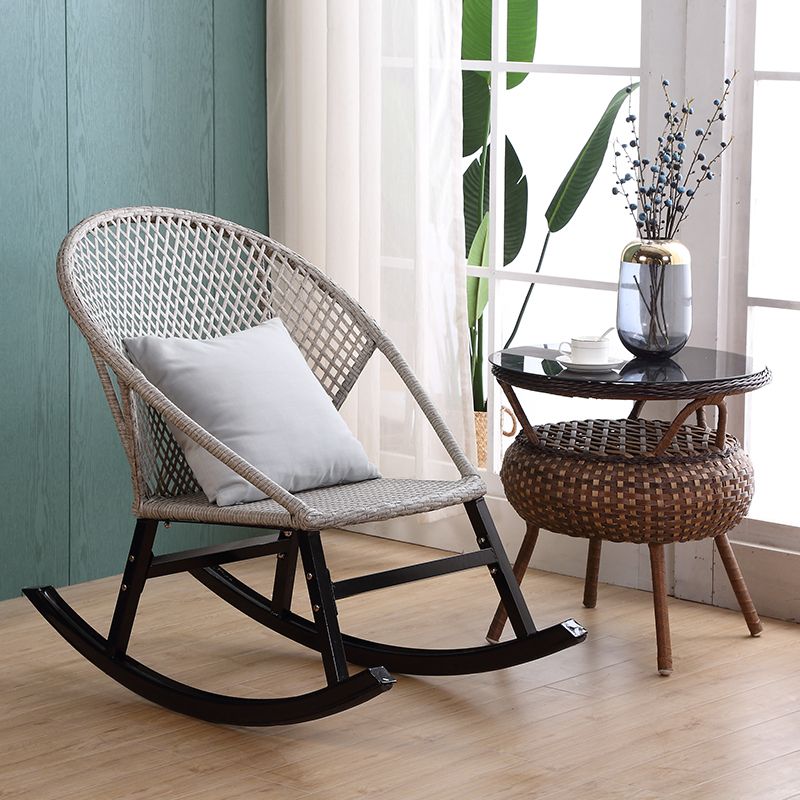 Rattan Rocking Chair Woven Rope Rocker Chair for Drawing Room