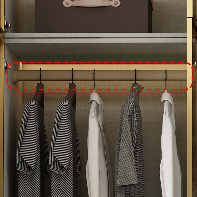 Modern Wardrobe Armoire Engineered Wood and Glass Wardrobe Closet