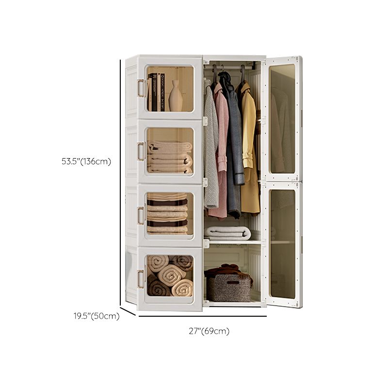 Modern Folding Plastic Wardrobe Freestanding Wardrobe with Shelves
