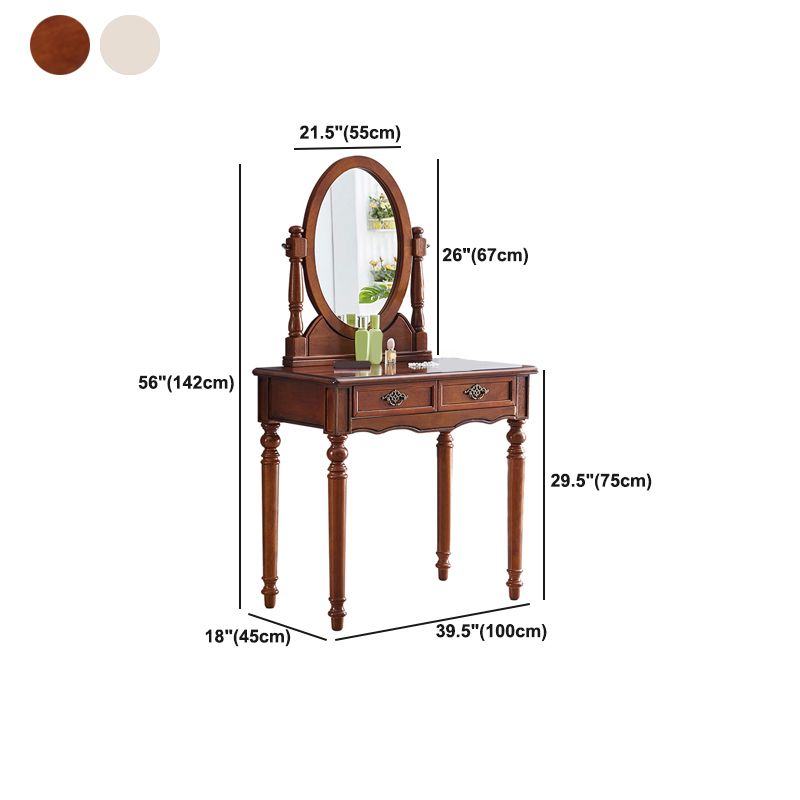 Traditional Vanity Dressing Table Set Solid Wood Make-up Vanity