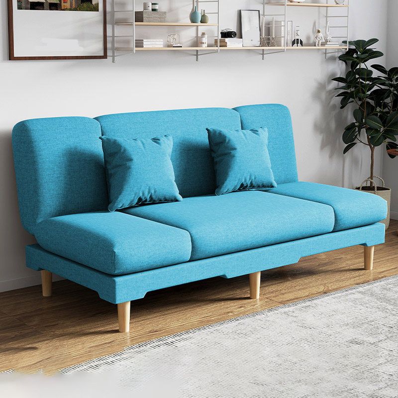 Armless Slpeeper Sofa Azure/Yellow/Grey Linen 31.5" High Sofa