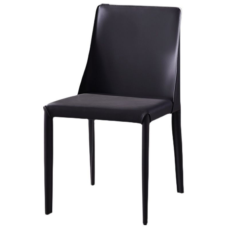 Chaises de salle à manger sans bras moderne chaise en cuir multicolore