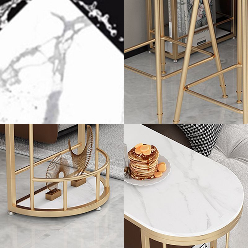 Table à manger au bar moderne table de hauteur du bar intérieur avec étagères haut de 42 pouces