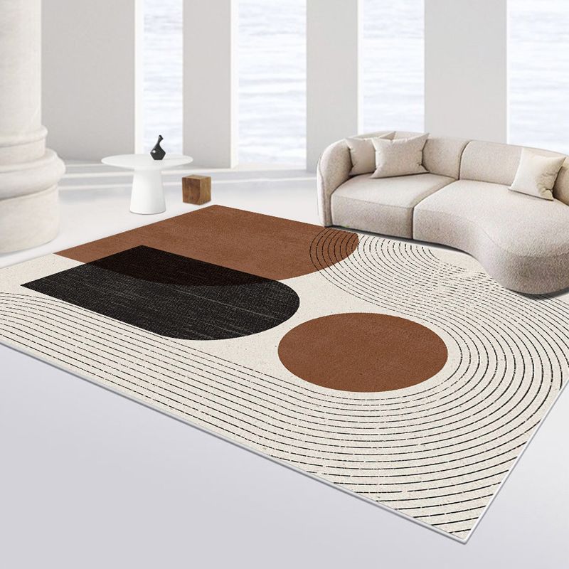Stylish Modern Area Carpet Plaid Pattern Polyester Area Carpet Anti-Slip Area Rug for Home Decor