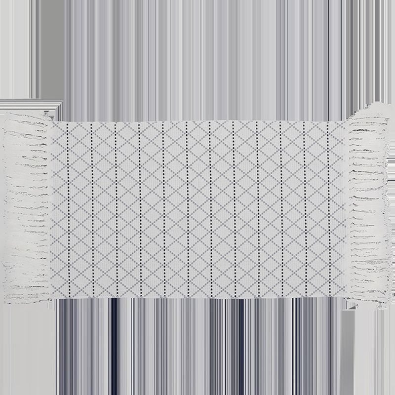 Trendy Multicolor Boho Rug Cotton Trellis Area Rug Machine Washable Carpet with Tassel for Door