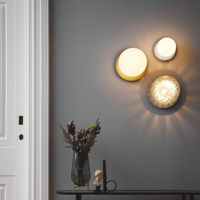 1 éclairage mural à balle en verre clair