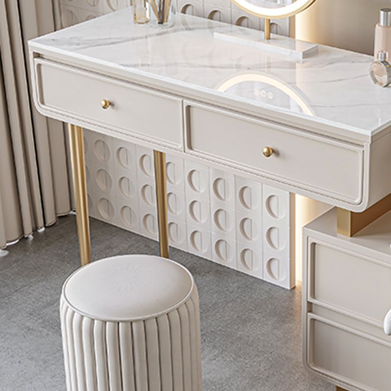 Luxurious Vanity with 2/4 Storage Drawers Stone Table Desk Vanity