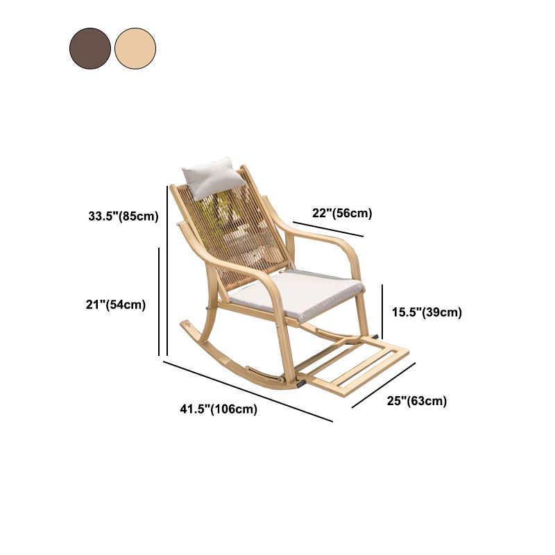 Contemporary Recliner Chair Rattan/Wicker Recliner Chair with Pillow