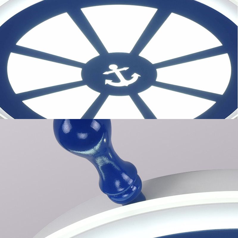 American Ceiling Light Mediterrane Stil Kinder Zimmer Kreativ Schiff Ruder Persönlichkeit Cartoon Boy Schlafzimmer Lampe