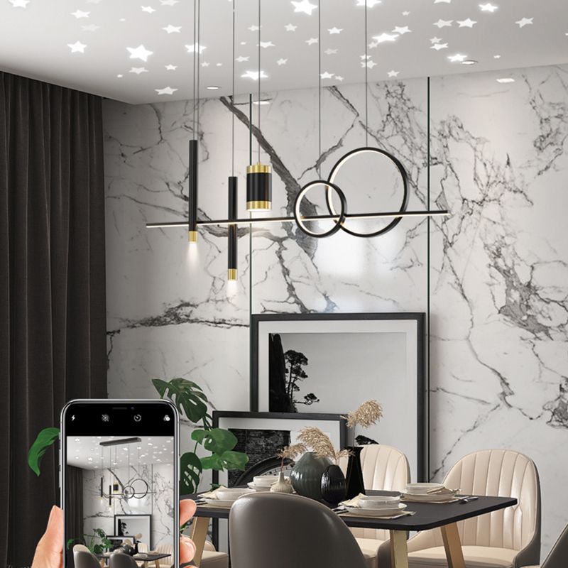 Spherical Shape Island Lights Contemporary Style Metal Island Lighting