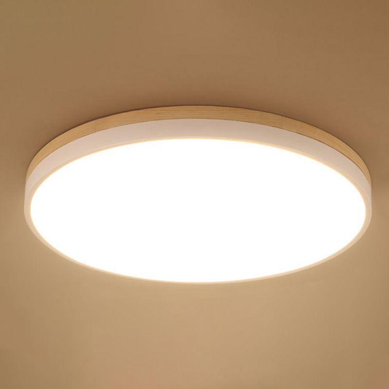 Einfachheit Moderne Holz Deckenmontage Leuchte mit Acryl Schatten für Wohnzimmer