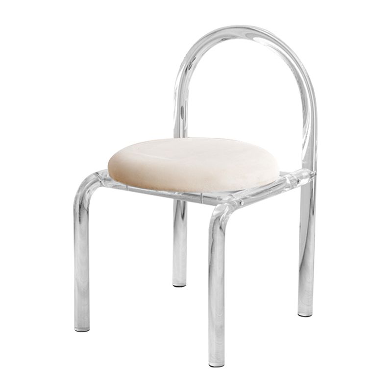 Nordic Style Transparent Acrylic Dining Chair with Upholstered for Home