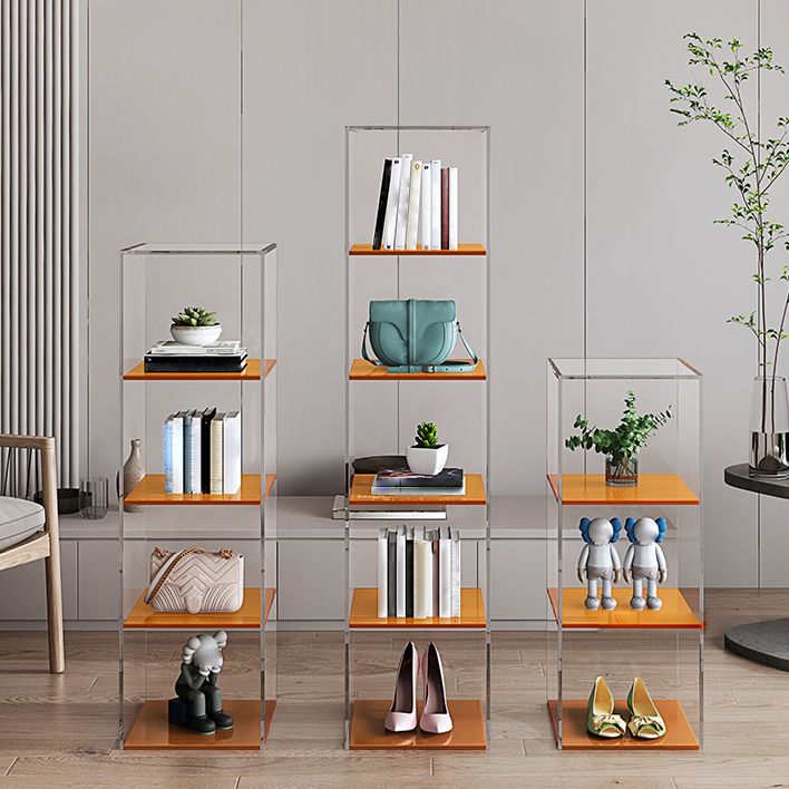 Closed Back Storage Bookshelf Scandinavian Standard Acrylic Bookcase