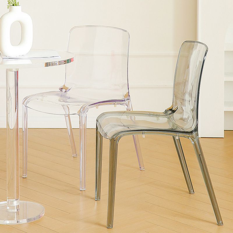 Modern Plastic Dining Chair Modern Low Back Stacking Armless Chair