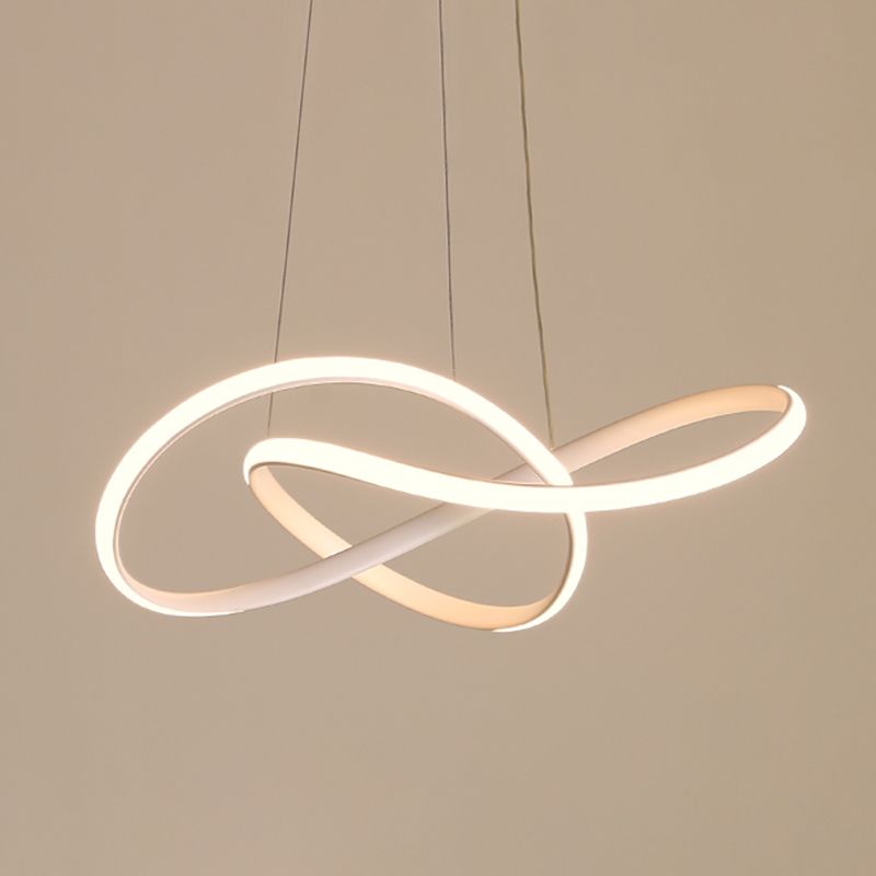 Estilo moderno forma espiral arenniier de metal 1 lámpara de lámpara de luz luz