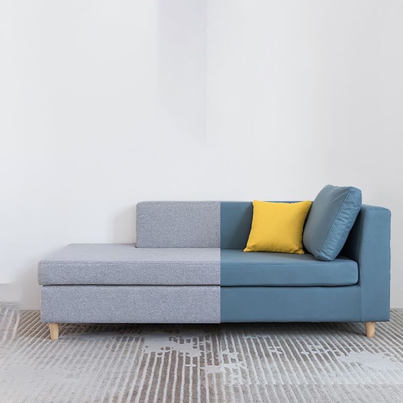 Scandinavian One Armed Wooden Accent Chair Square Arms Chaise