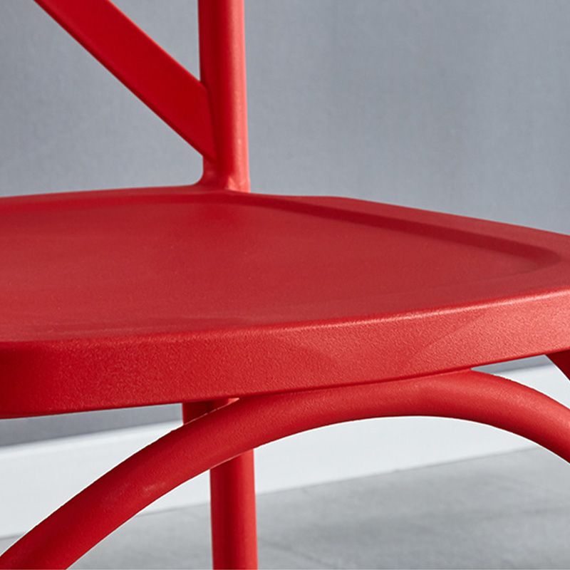 Cross Back Side Chair Contemporary Plastic Kitchen Dining Side Chair