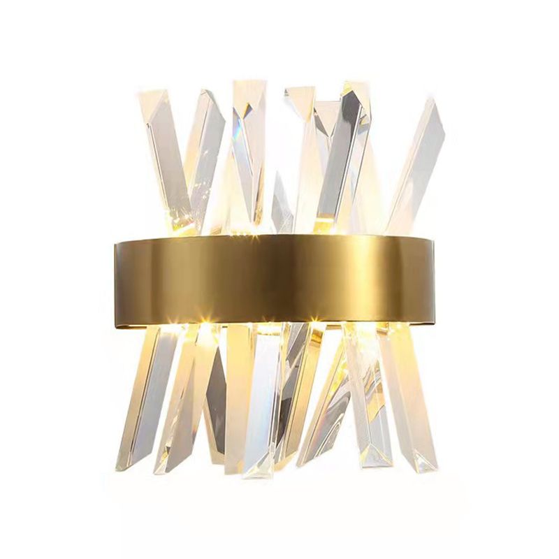 Geometric Shape Crystal Wall Light Modern Style 1 Light Wall Light Sconce in Gold