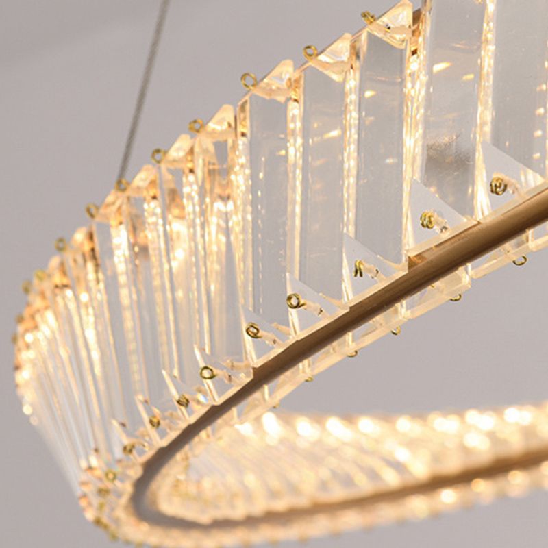 Edelstahlkreis Kronleuchter Lampe LED Kronleuchter Licht für Schlafzimmer