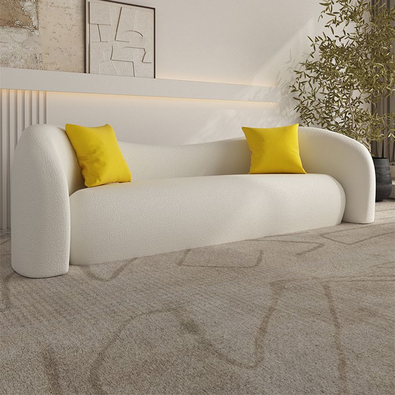 Contemporary Tight Back Sofa Tuxedo Arm Settee Couch in White