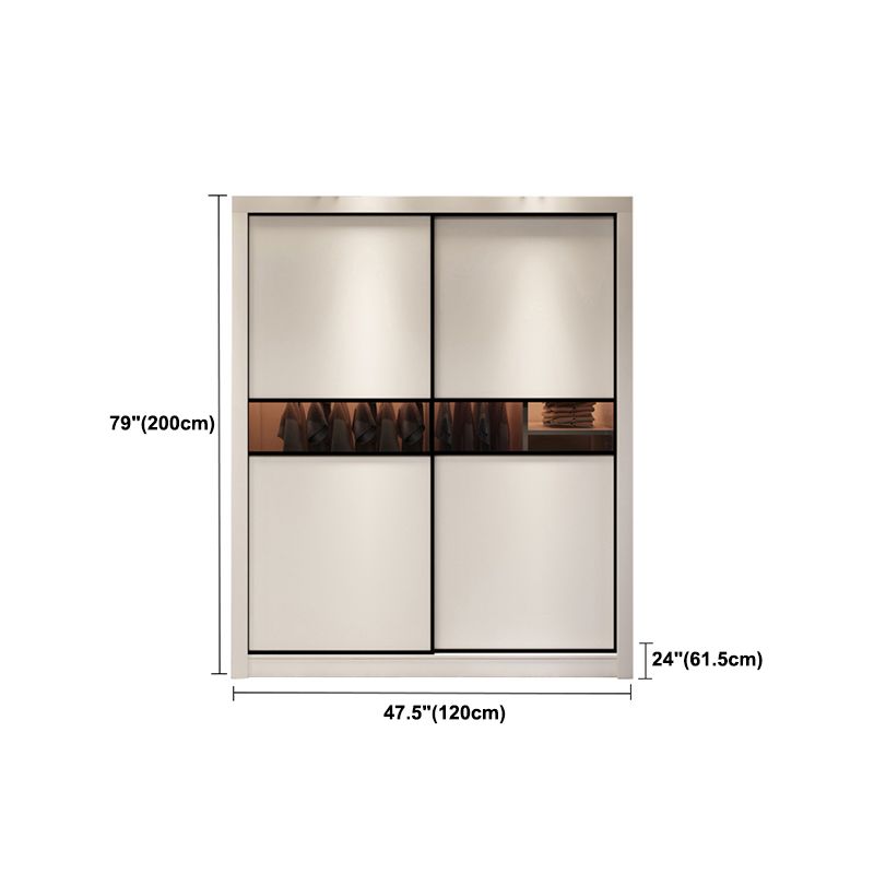 White Contemporary Wardrobe Cabinet Wooden Wardrobe Armoire for Home