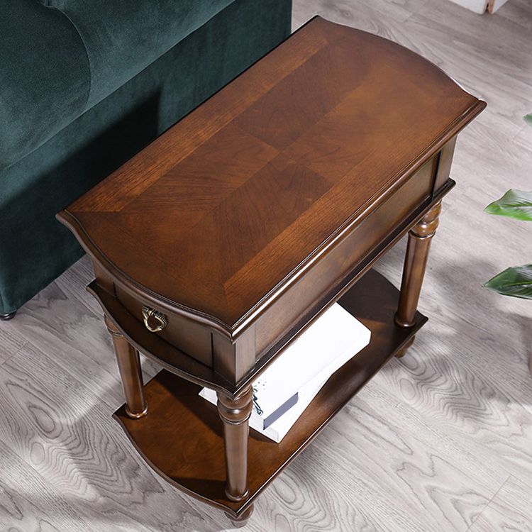 Modern Rectangular End Table 23" Tall 4 Legs Solid Wood Side Table