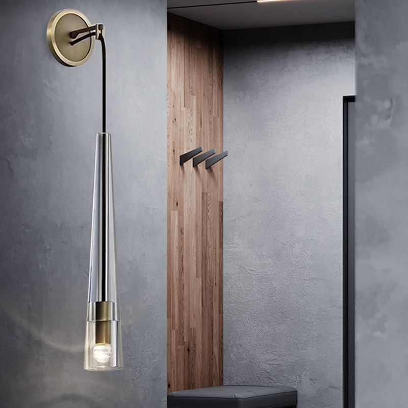 Modern Crystal Shade Wall Lighting Fixtures 1-Light Wall Lamp for Dining Room