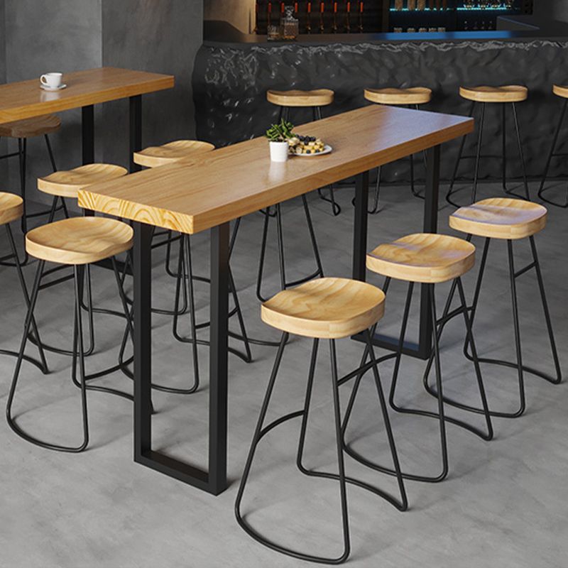 Modern Solid Wood Counter Height Stools with Footrest for Restaurant