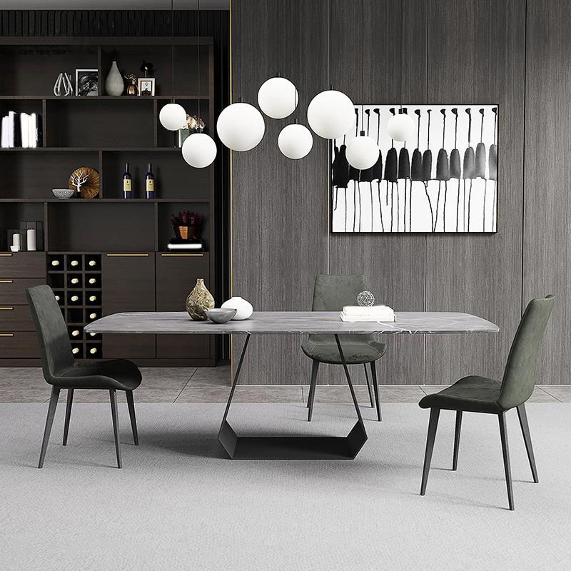 Modern Sintered Stone Dining Set Rectangle 1/4/5/7 Pieces Dining Area Table Set