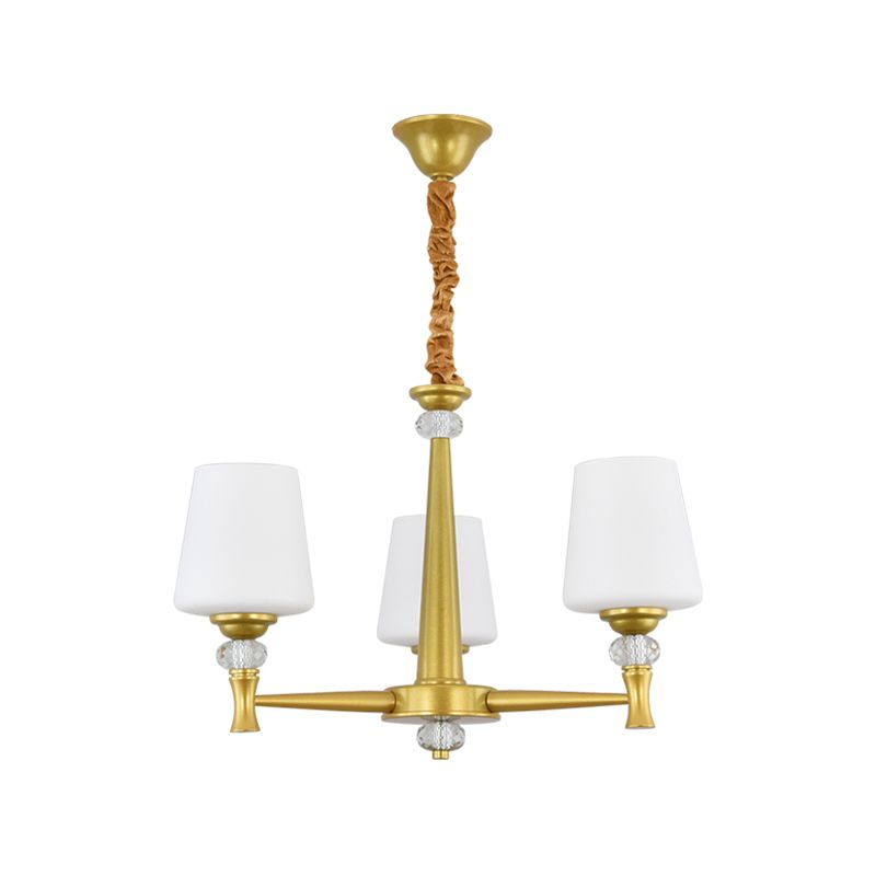 Luminaire de lustre en métal à nuée en verre.