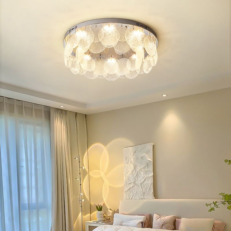 Single Modernism Chrome Flush Mount Lighting LED Ceiling Light for Bedroom
