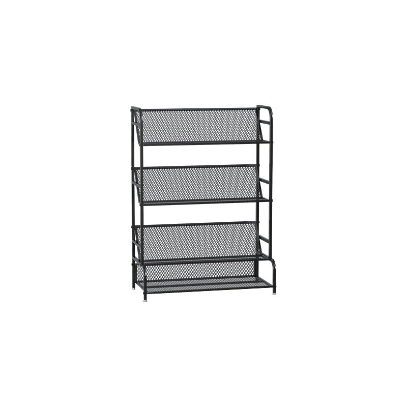 Scandinavian 4 Shelves Bookshelf Standard Metal Open Back Bookcase