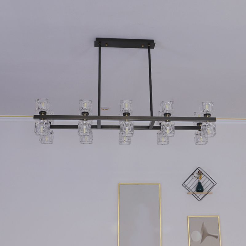 Luminaire de l'île contemporaine Crystal Cube Island Lights for Kitchen