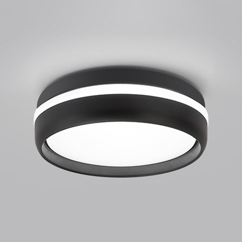 Modern Metal Flush Mount LED Circle Shape Ceiling Lamp with Acrylic Shade for Living Room