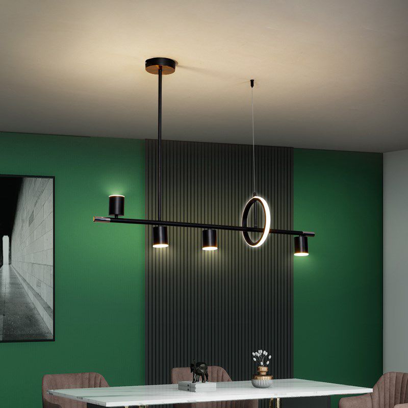 Cylinder Island Lighting Contemporary Metal Island Lighting Fixture for Kitchen