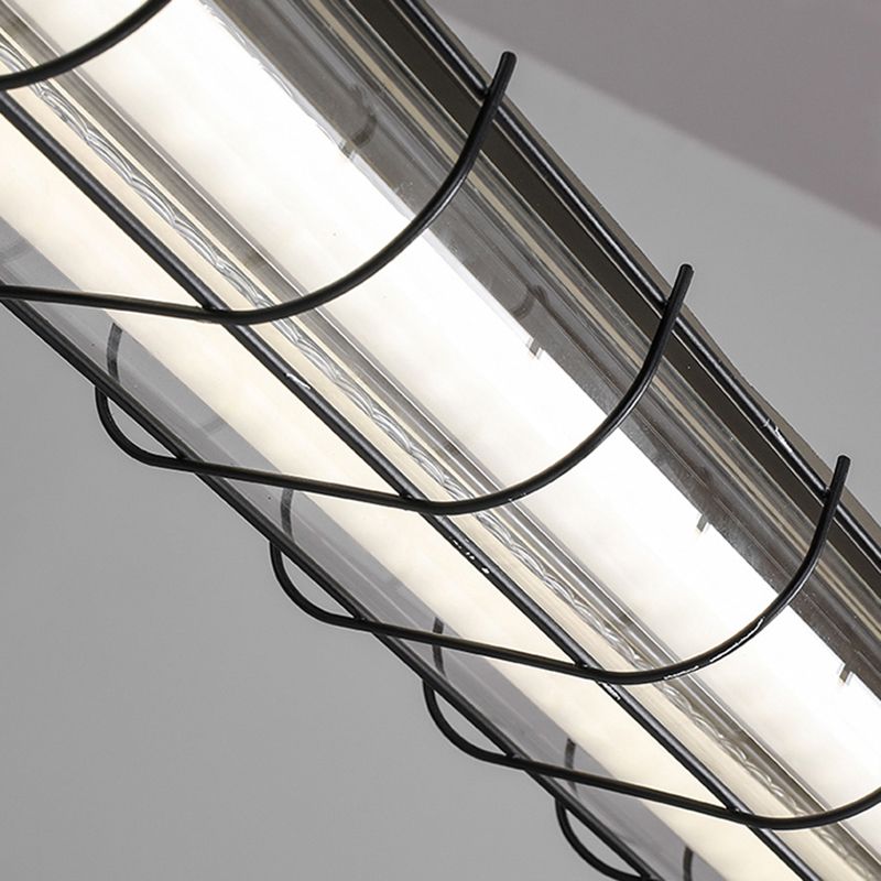 Industrial Style Metal Hanging Lamp Cylinder Shape Island Light Fixture for Dining Table