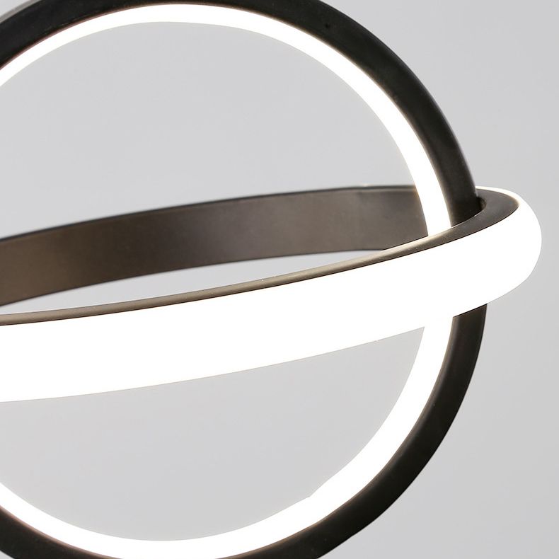 Zwart geometrische LED-hanglampje in moderne eenvoud met een 2-lichte hanglamp met 2 licht met acrylschaduw