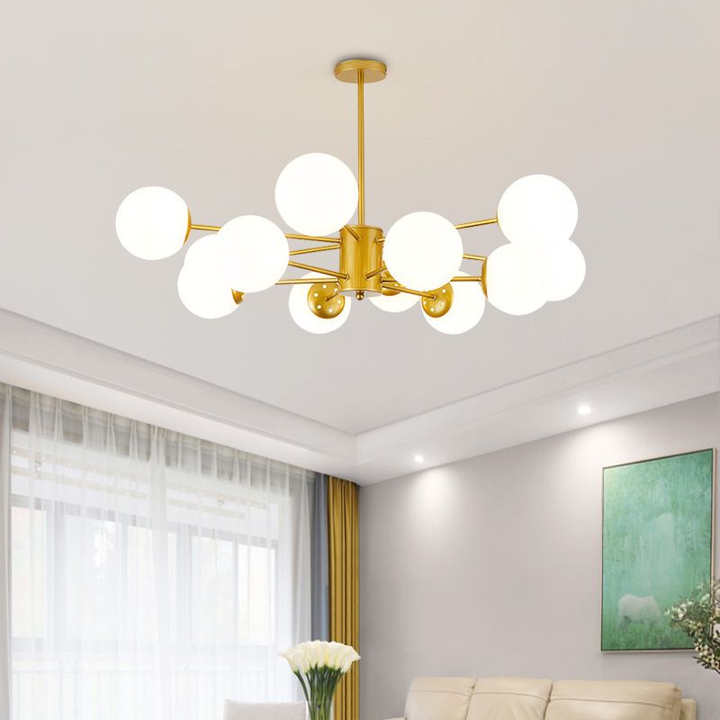Multi-Lights Single-Tier Nordic Simple Style Metal LED Pendant Chandelier Light