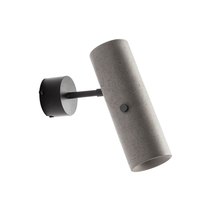 Tube Clothing Store Wall Spotlight Cement Minimalist LED Wall Light in Grey with Swivel Joint