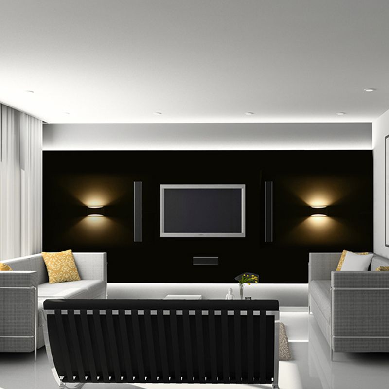 Geometrische Form Metallwandbeleuchtung moderner Stil 2 Leuchten Wandmontage Beleuchtung in Weiß