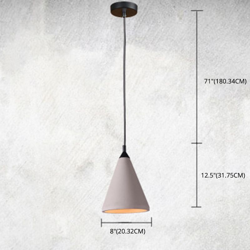Cone gris ciment hanging léger style vintage Creative 1-Light Pendentif pour le restaurant du café