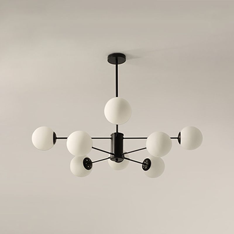 Modern Glass Ceiling Pendant Light Spherical Ceiling Hung Fixtures for Bedroom