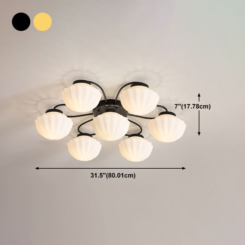 Simplicidad Semi Flush Montaje Iluminación Vidromas Lámpara de techo de la sala de estar