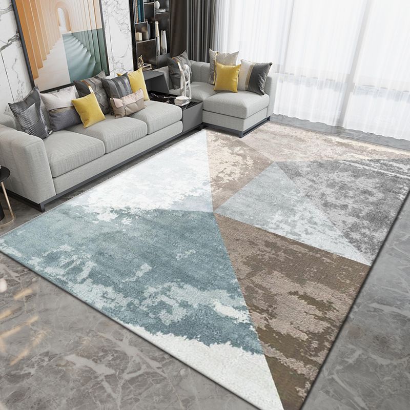 Grey Contemporary Rug Polyester Graphic Rug Washable Rug for Sitting Room