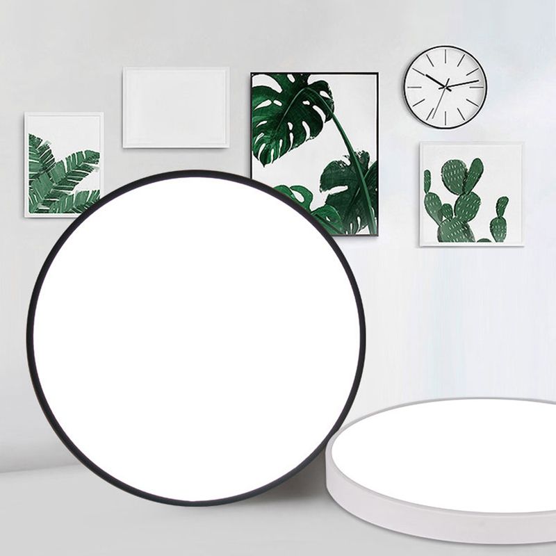 Plafonnier LED de forme ronde en fer moderne, 1 lumière, montage encastré pour allée de balcon