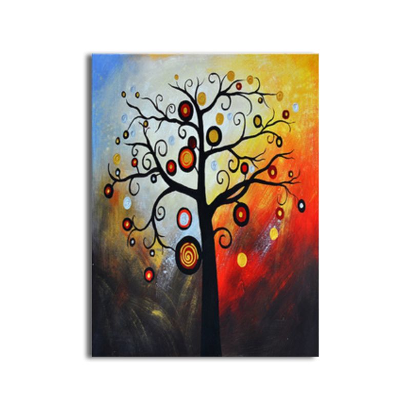 Magical Flower Tree Painting Light Color Modern Art Style Wall Decor for Dining Room
