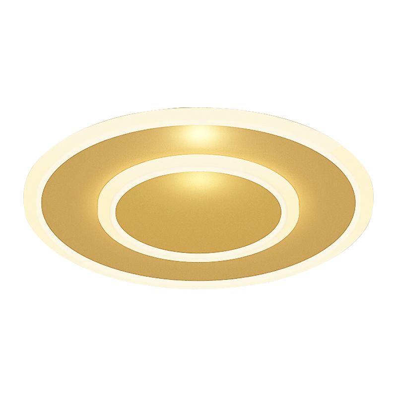 Golden Geometric Flush Ceiling Light Modern Acrylic LED Flushmount Light for Stairs