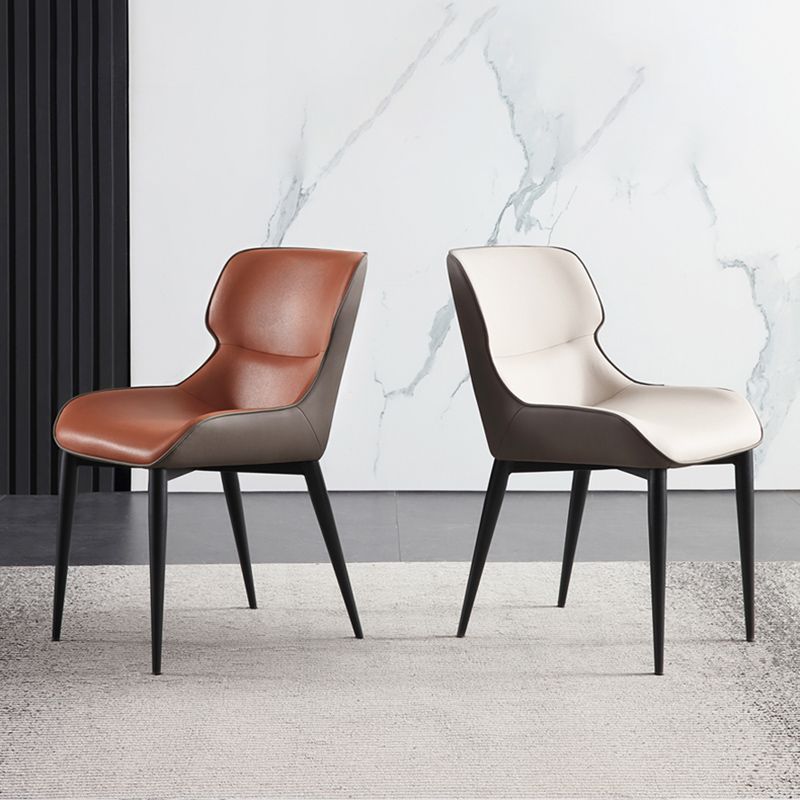 Contemporary Metal Dining Room Chairs Wingback Side Armchair for Home Use