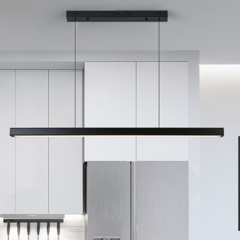 Mental Linear Hanging Light Kit Modern Pendant Lighting in Black