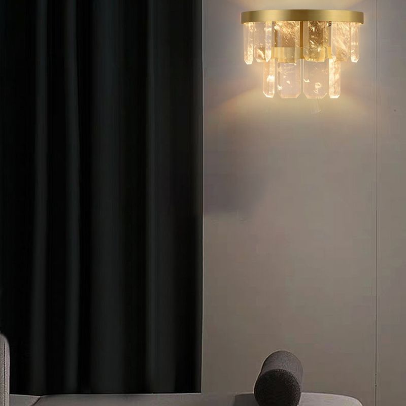 Modern Style Wall Light Crystal 1 Light Sconces in Transparent for Bedroom